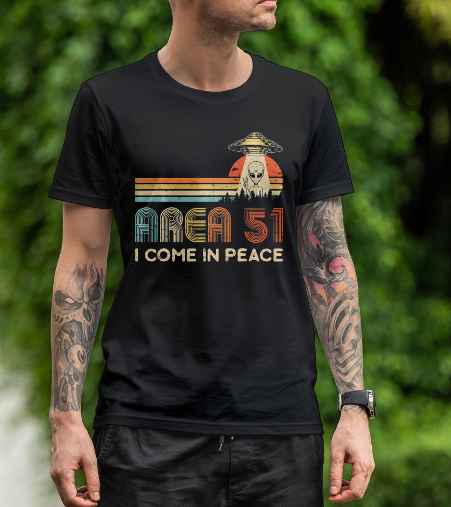 Area 51 I Come In Peace Alien UFO T-Shirt