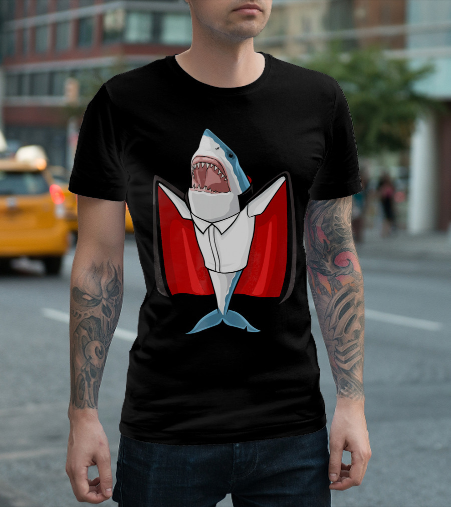 Halloween Shark Vampire Funny Costume T-Shirt