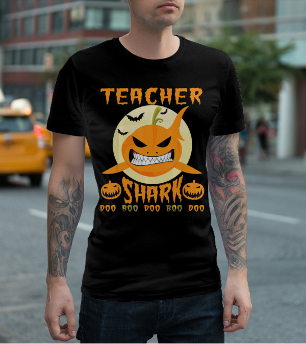 Teacher Shark Doo Doo Boo Boo Pumpkin Halloween T-Shirt