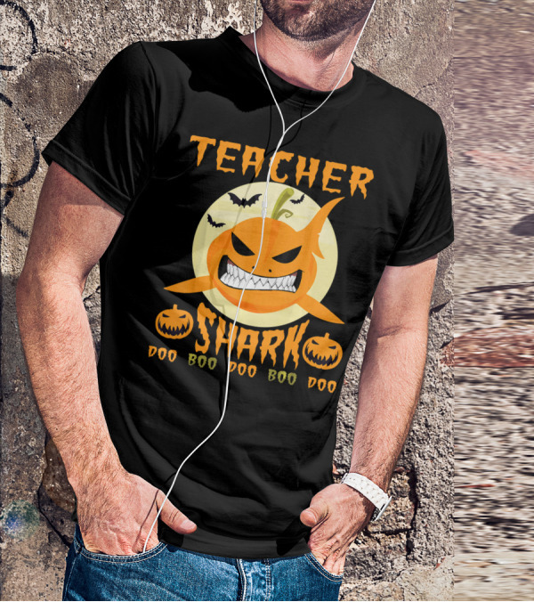 Teacher Shark Doo Doo Boo Boo Pumpkin Halloween T-Shirt