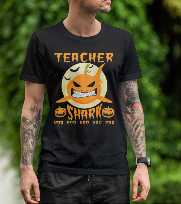 Teacher Shark Doo Doo Boo Boo Pumpkin Halloween T-Shirt
