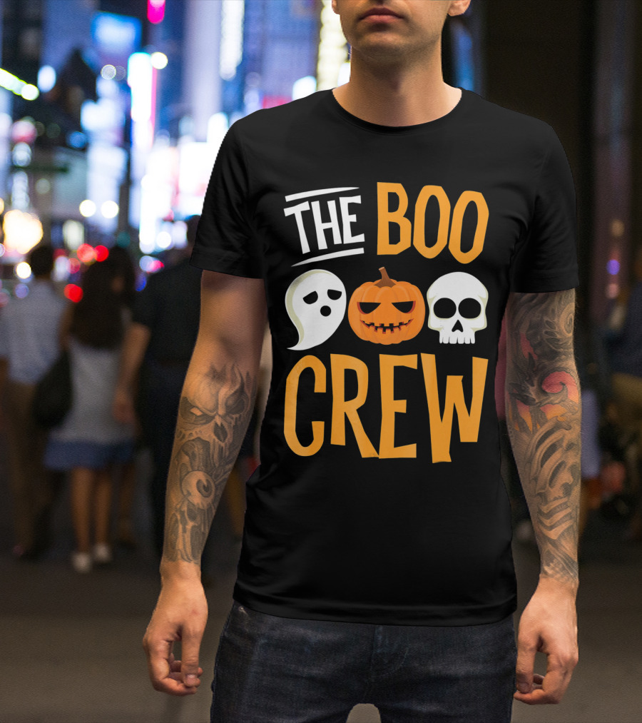 The Boo Crew Ghost Pumpkin Skull Halloween T-Shirt