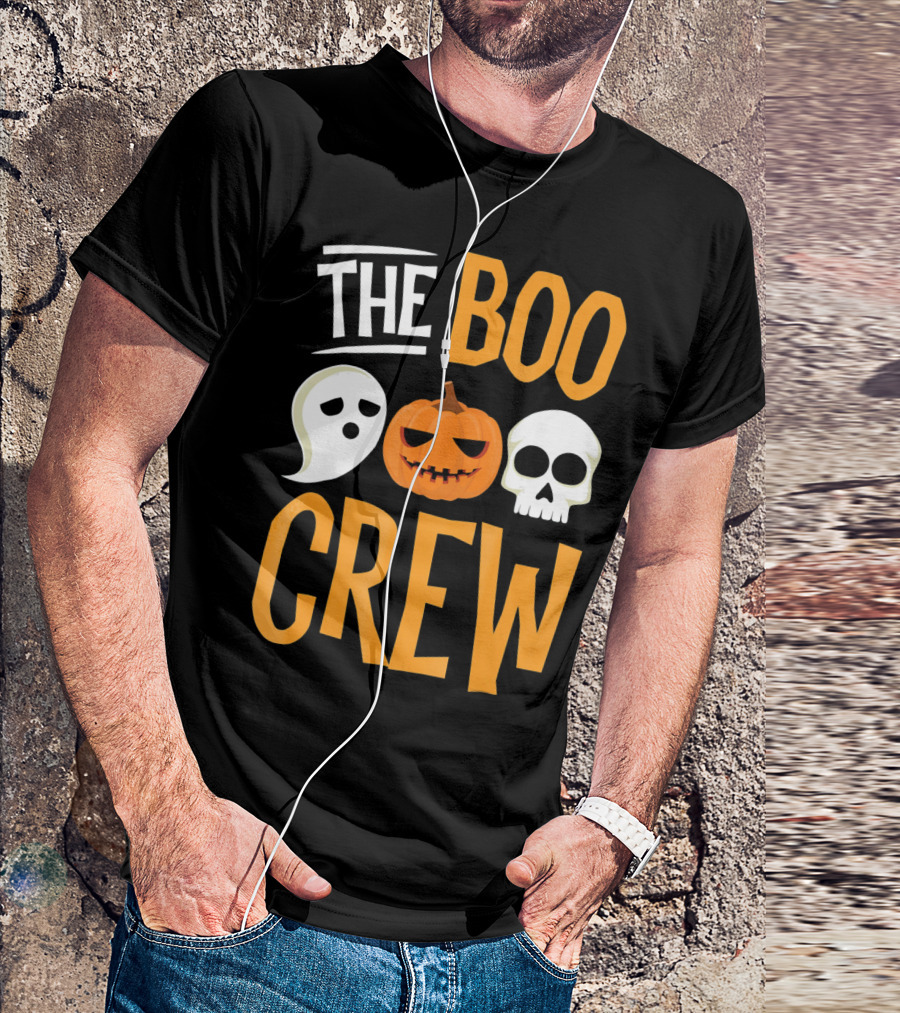 The Boo Crew Ghost Pumpkin Skull Halloween T-Shirt