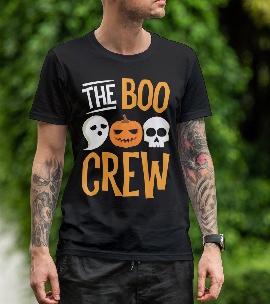 The Boo Crew Ghost Pumpkin Skull Halloween T-Shirt