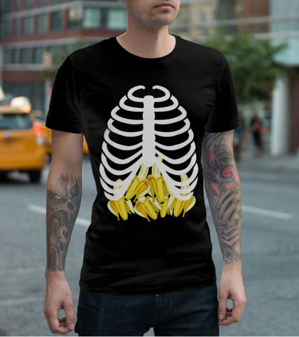 Halloween Rib Cage Banana Costume Adult Youth Kids T-Shirt