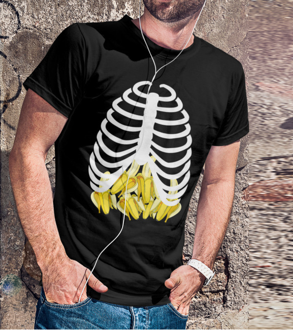Halloween Rib Cage Banana Costume Adult Youth Kids T-Shirt