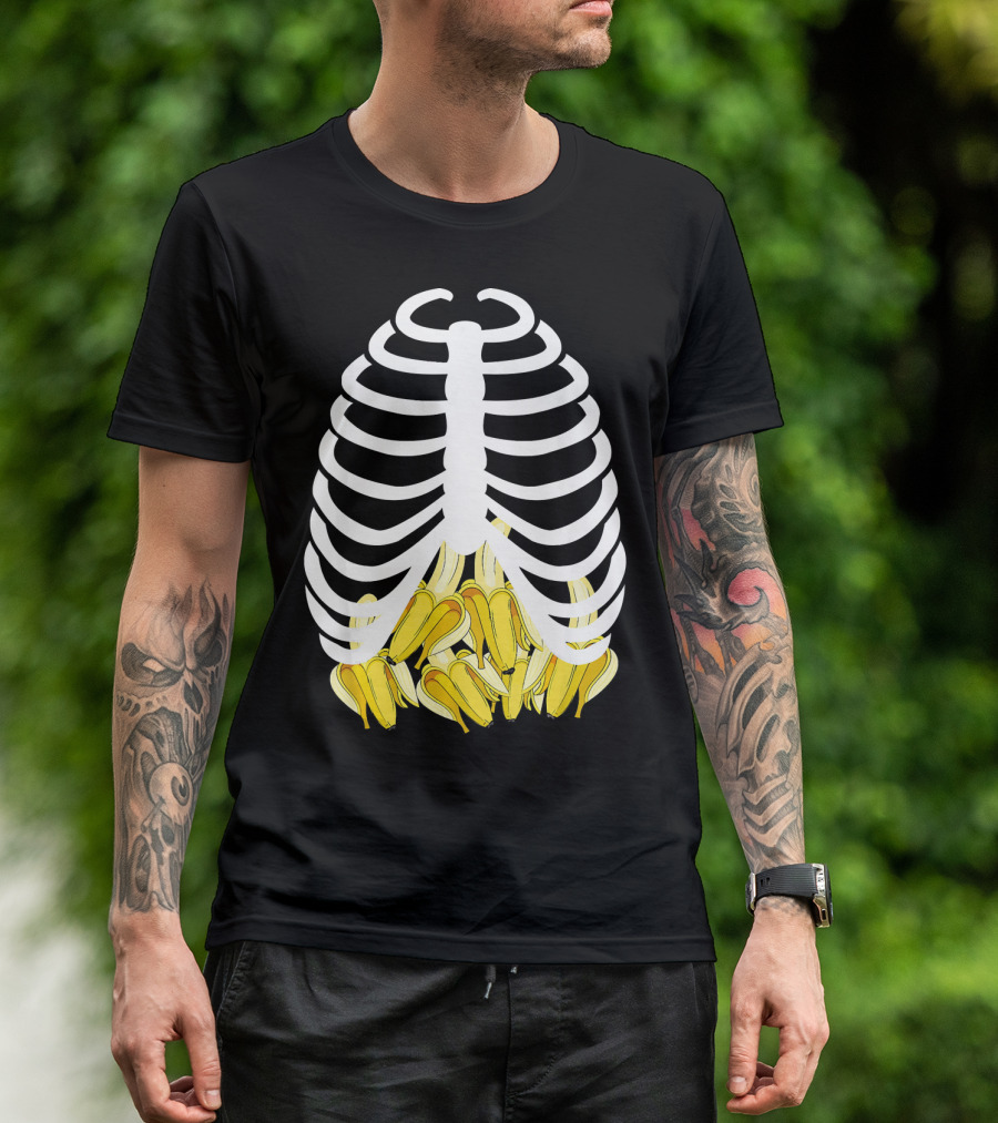 Halloween Rib Cage Banana Costume Adult Youth Kids T-Shirt