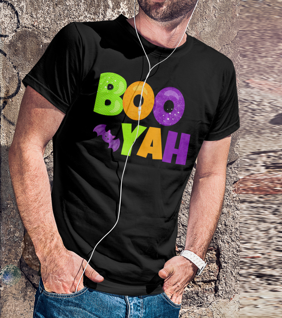 Boo Yah Halloween Bat Spooky Colors T-Shirt