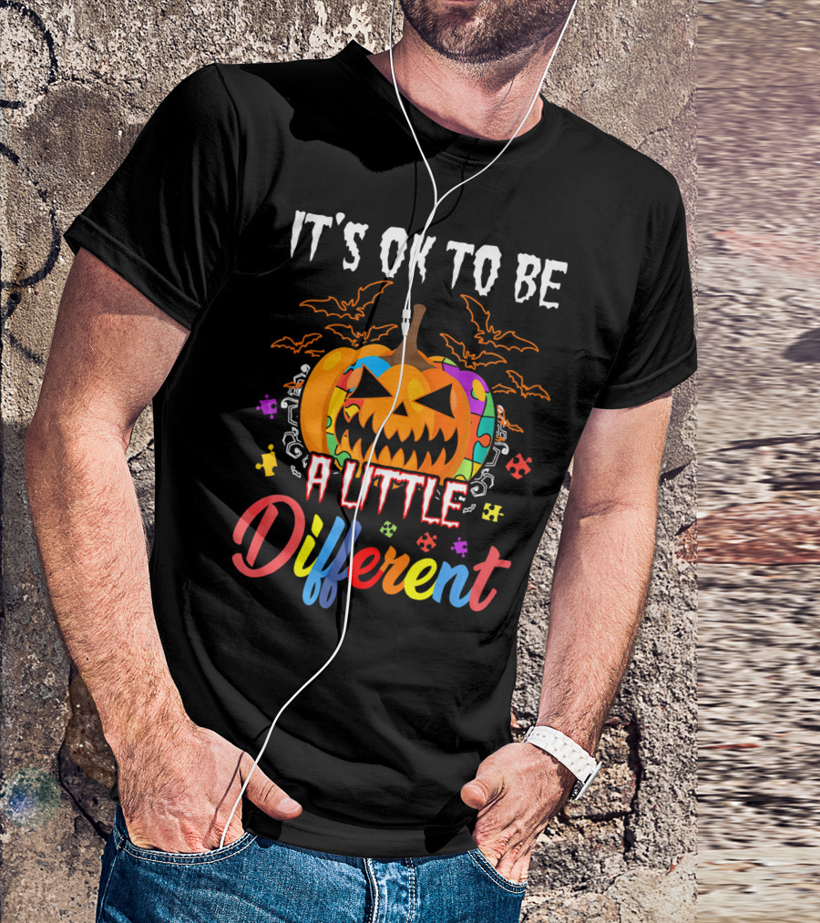 It's Ok To Be A Little Different Halloween Pumpkin T-Shirt