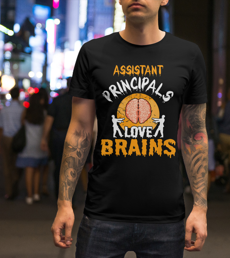 Assistant Principals Love Brains Zombie Style Halloween T-Shirt