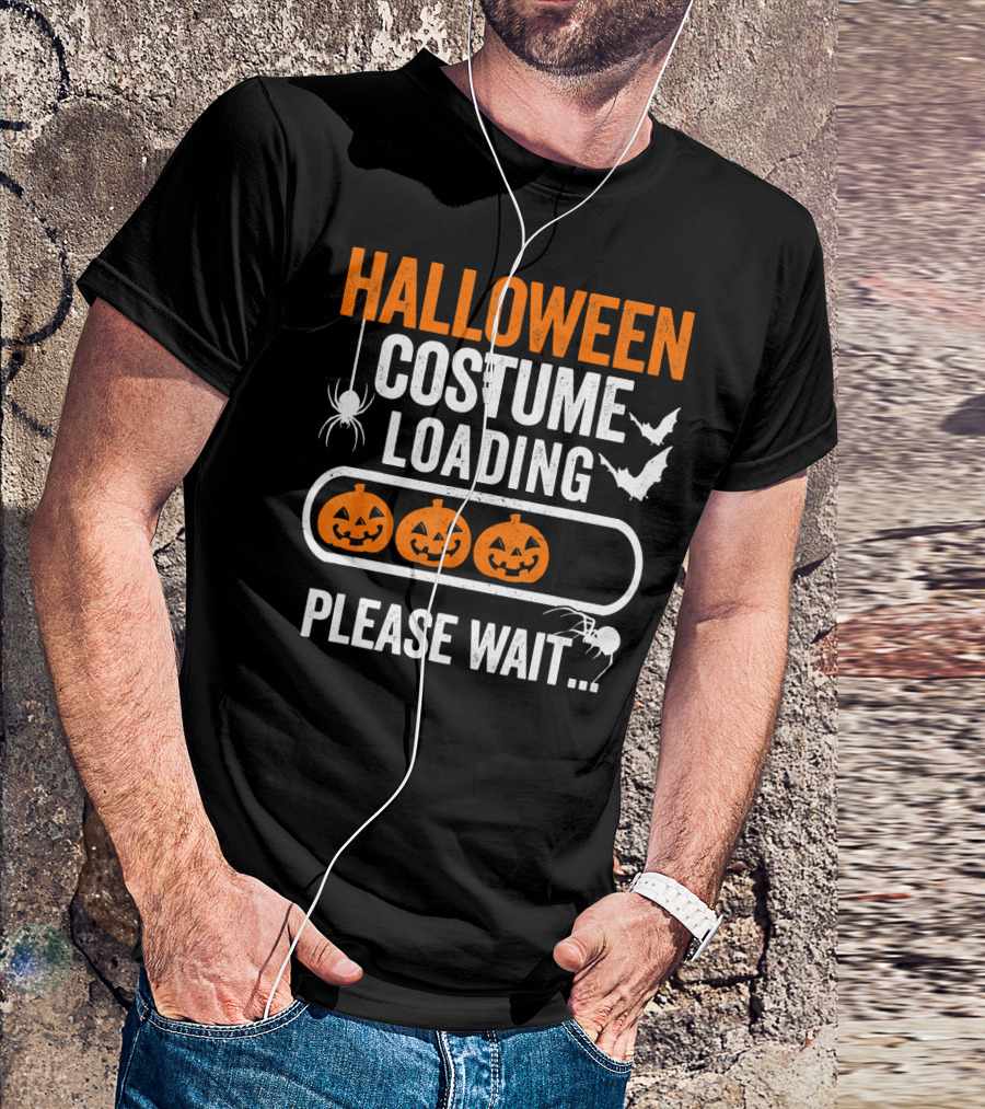 Halloween Costume Loading Please Wait Pumpkin Gamer T-Shirt