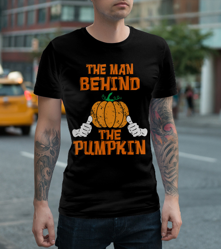The Man Behind The Pumpkin Halloween Pregnancy Reveal T-Shirt
