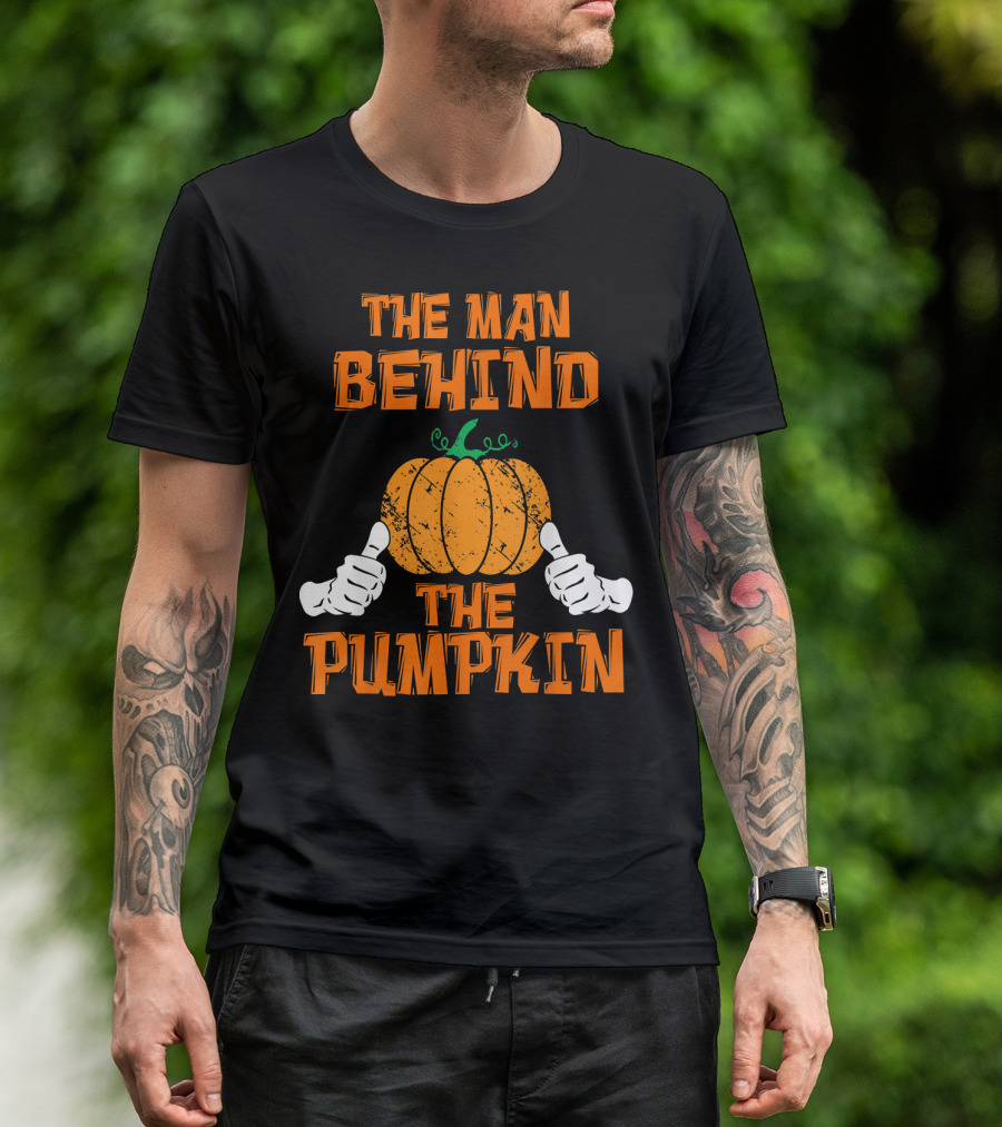 The Man Behind The Pumpkin Halloween Pregnancy Reveal T-Shirt