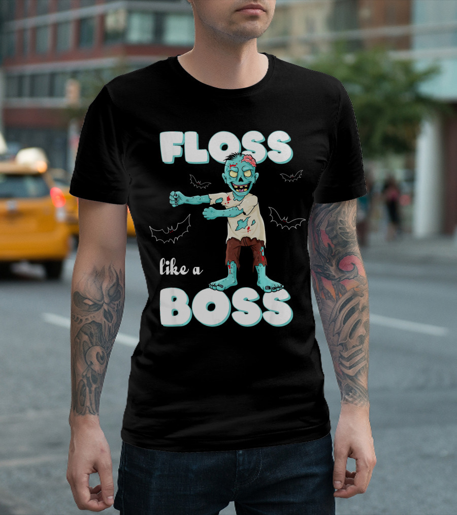 Floss Like A Boss Zombie Dancing With Bats T-Shirt