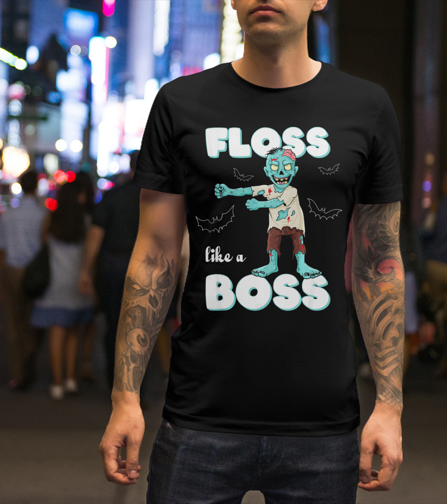 Floss Like A Boss Zombie Dancing With Bats T-Shirt