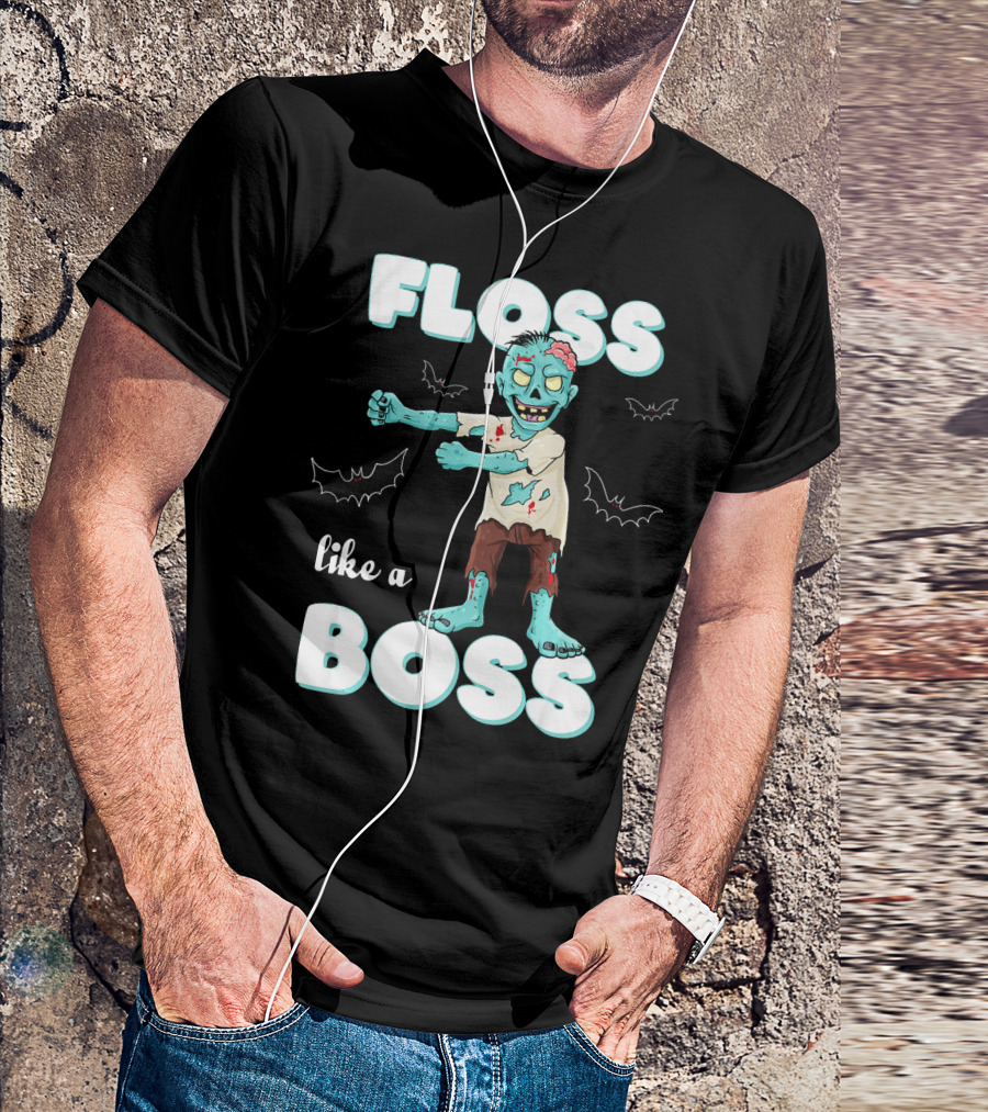 Floss Like A Boss Zombie Dancing With Bats T-Shirt
