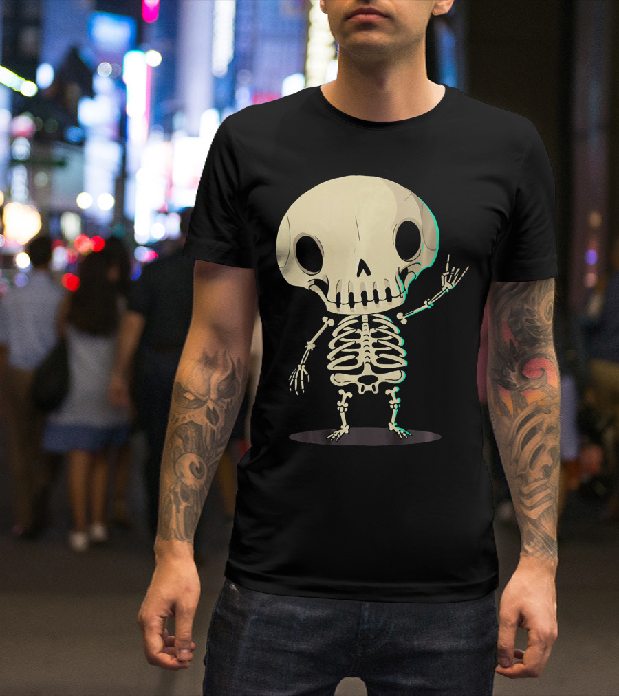 SKELETON Halloween Costume Rib Cute Skull Bones T-Shirt