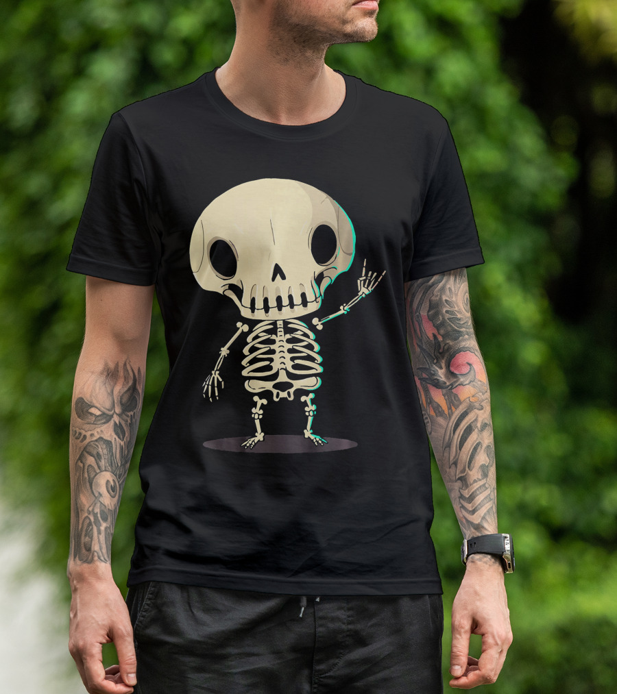 SKELETON Halloween Costume Rib Cute Skull Bones T-Shirt
