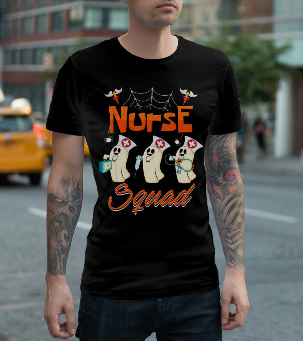 Nurse Squad Spooky Ghosts Halloween Nurse Team T-Shirt