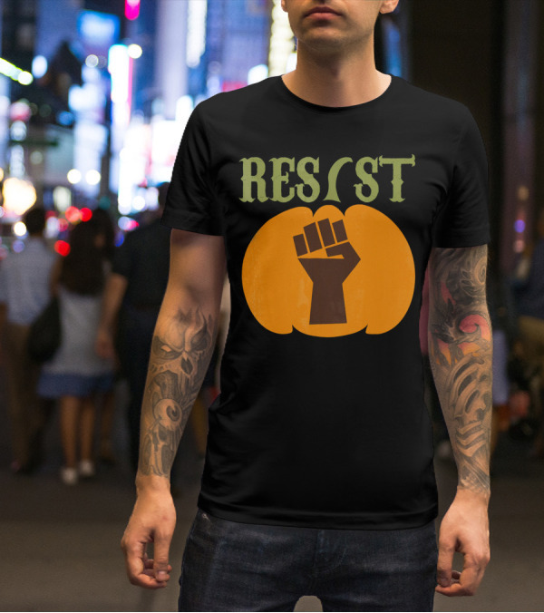 Resist Halloween Pumpkin Fist Political T-Shirt
