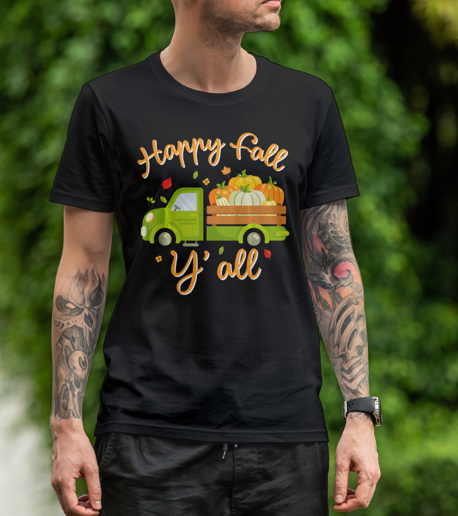 Happy Fall Y'all Pumpkin Truck Costume T-Shirt