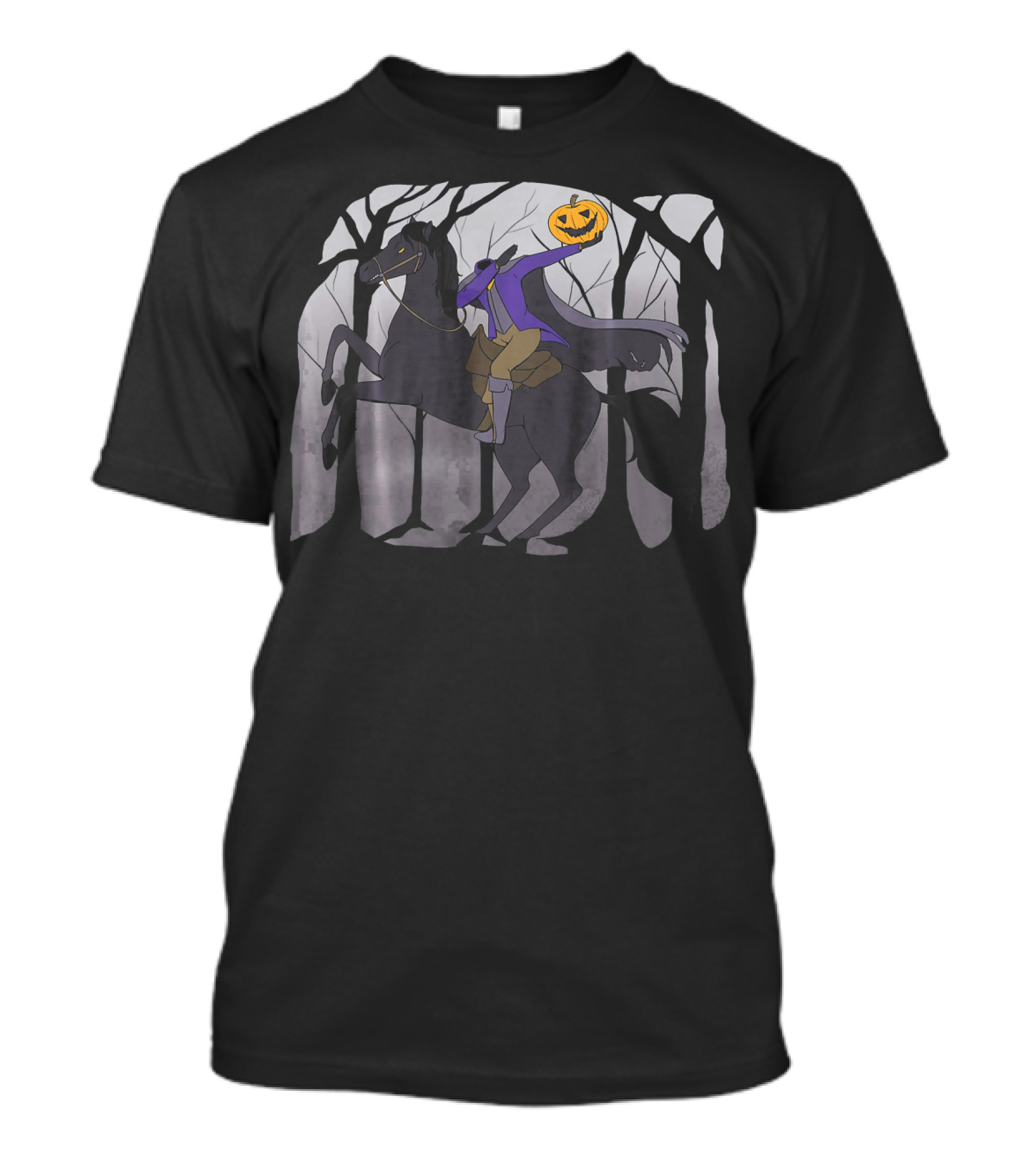 Dabbing Headless Horseman Halloween Pumpkin Jack-O-Lantern Rider T-Shirt