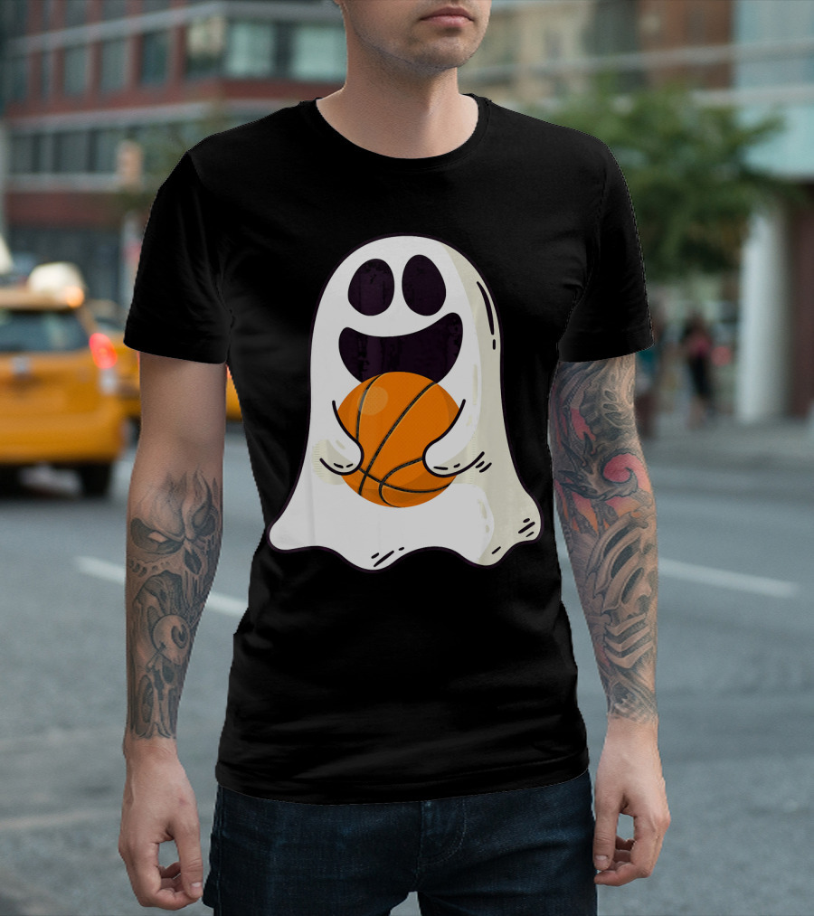 Ghost Basketball Halloween Spirit Dribble T-Shirt