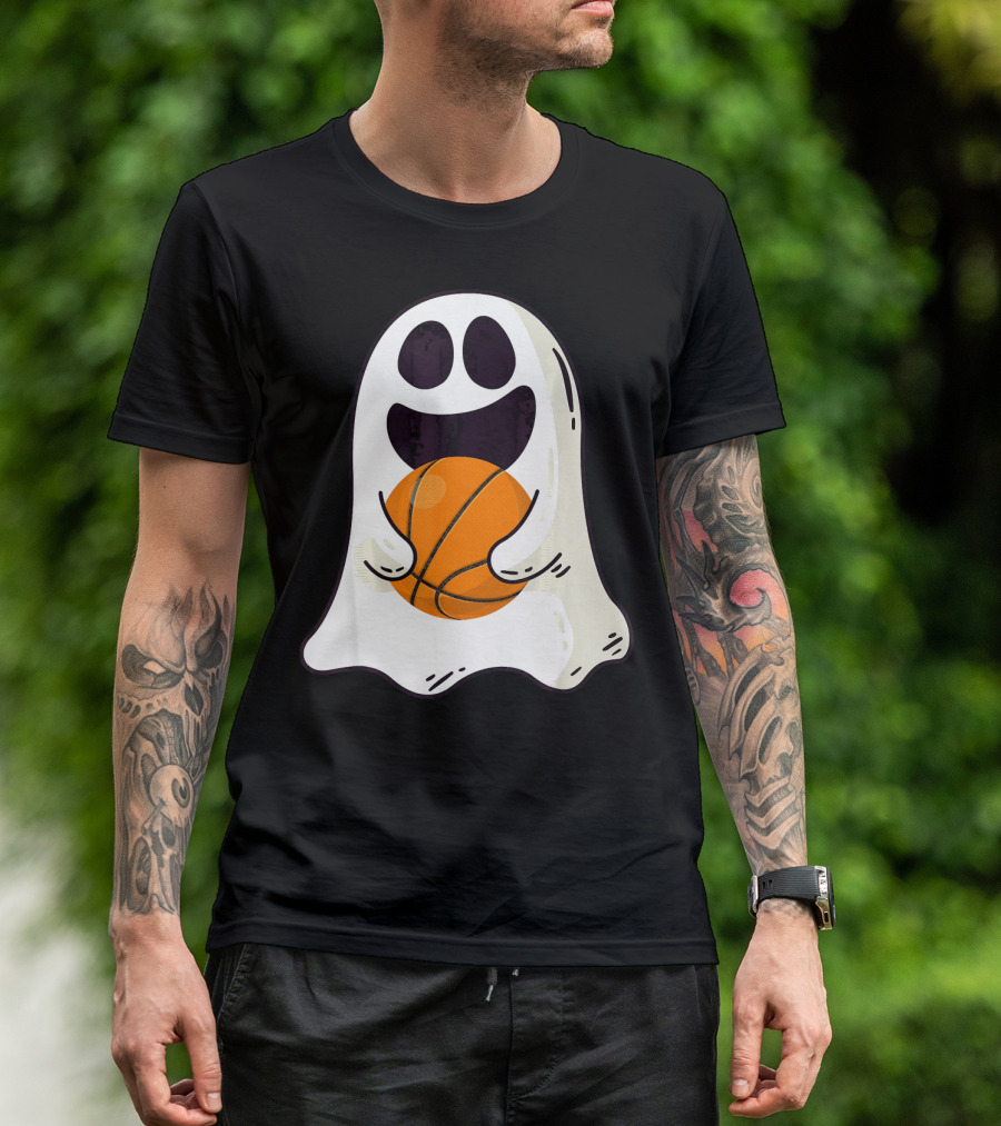 Ghost Basketball Halloween Spirit Dribble T-Shirt