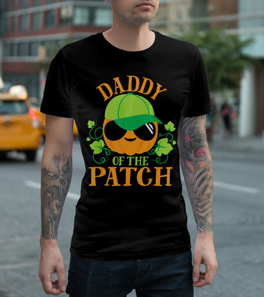 DADDY PUMPKIN OF THE PATCH Green Cap Sunglasses Smiling Pumpkin with Vines T-Shirt