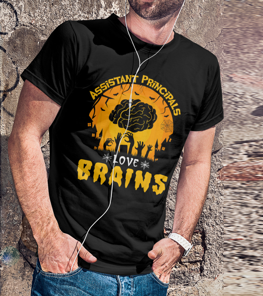 Assistant Principals Love Brains Halloween Zombie T-Shirt