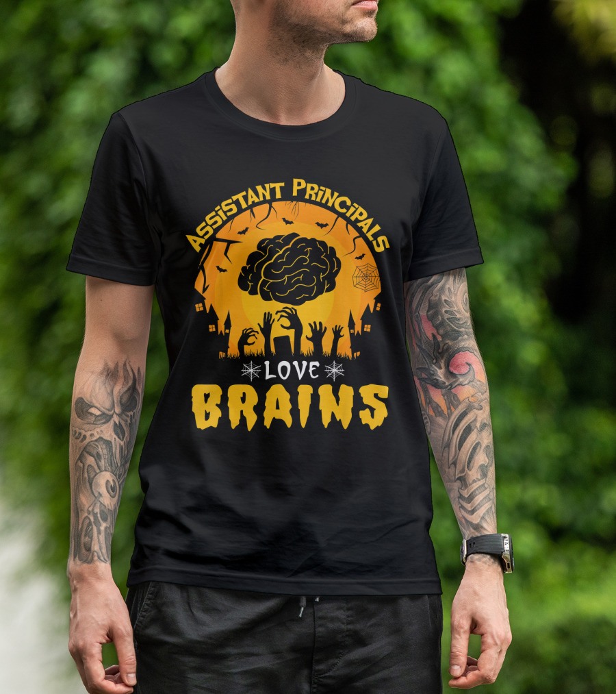 Assistant Principals Love Brains Halloween Zombie T-Shirt