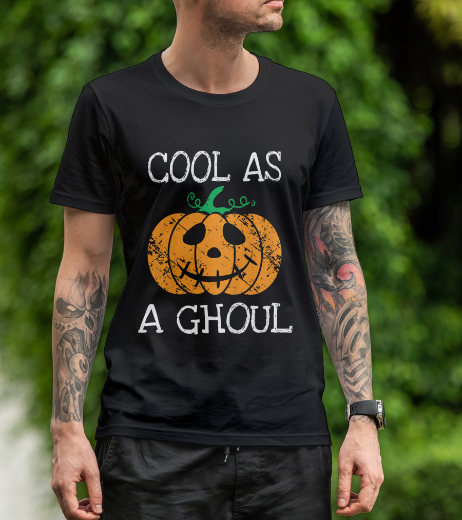 Cool As A Ghoul Kids Cute Pumpkin T-Shirt
