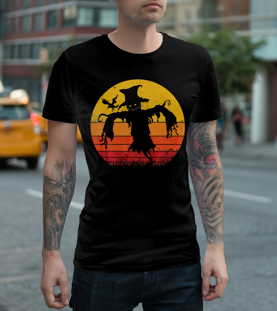 Vintage Scarecrow Retro Sunset T-Shirt
