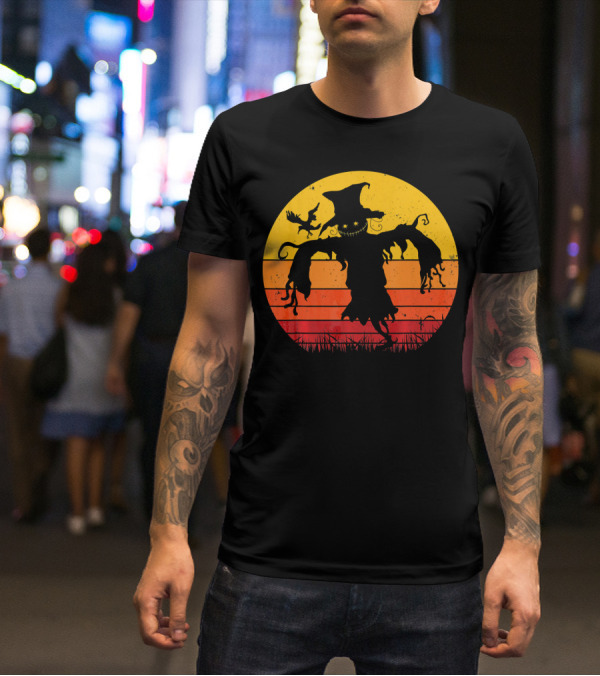 Vintage Scarecrow Retro Sunset T-Shirt