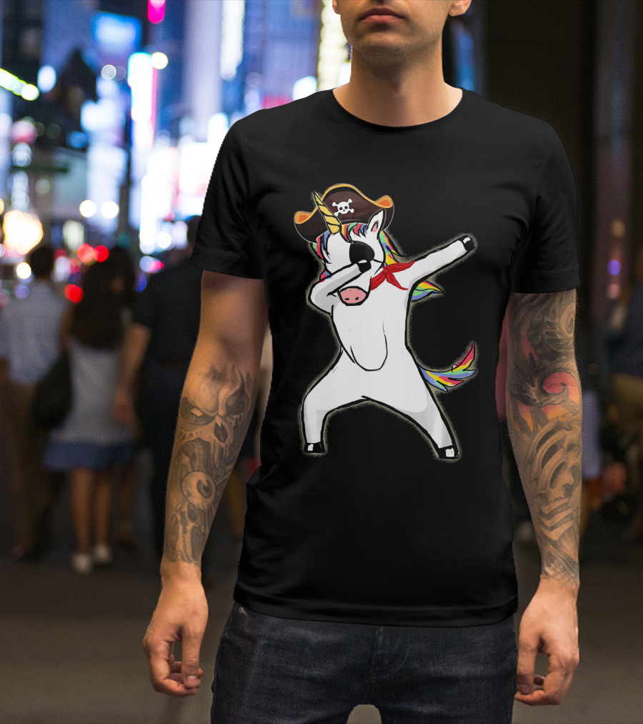 Funny Halloween Pirate Dab Unicorn T-Shirt