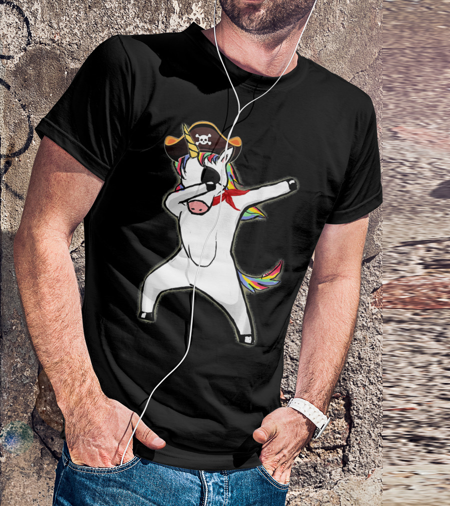 Funny Halloween Pirate Dab Unicorn T-Shirt