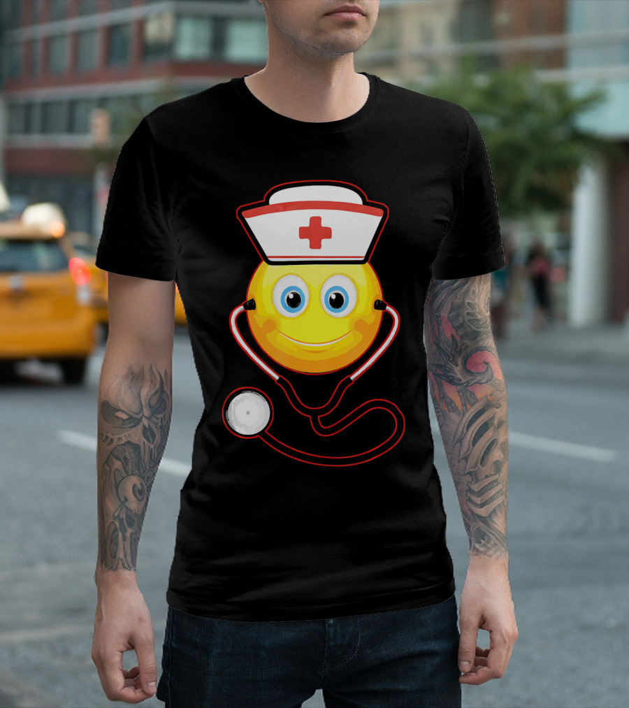 Smiley Nurse Stethoscope Halloween Girls T-Shirt