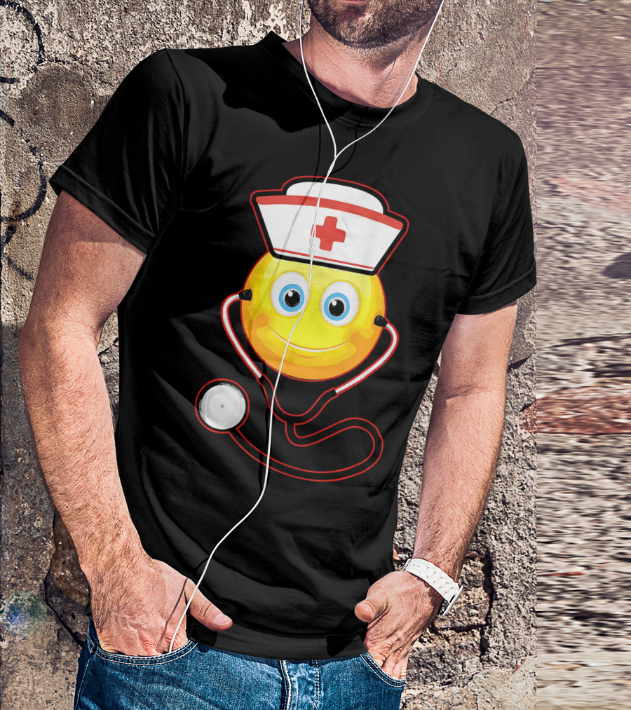 Smiley Nurse Stethoscope Halloween Girls T-Shirt