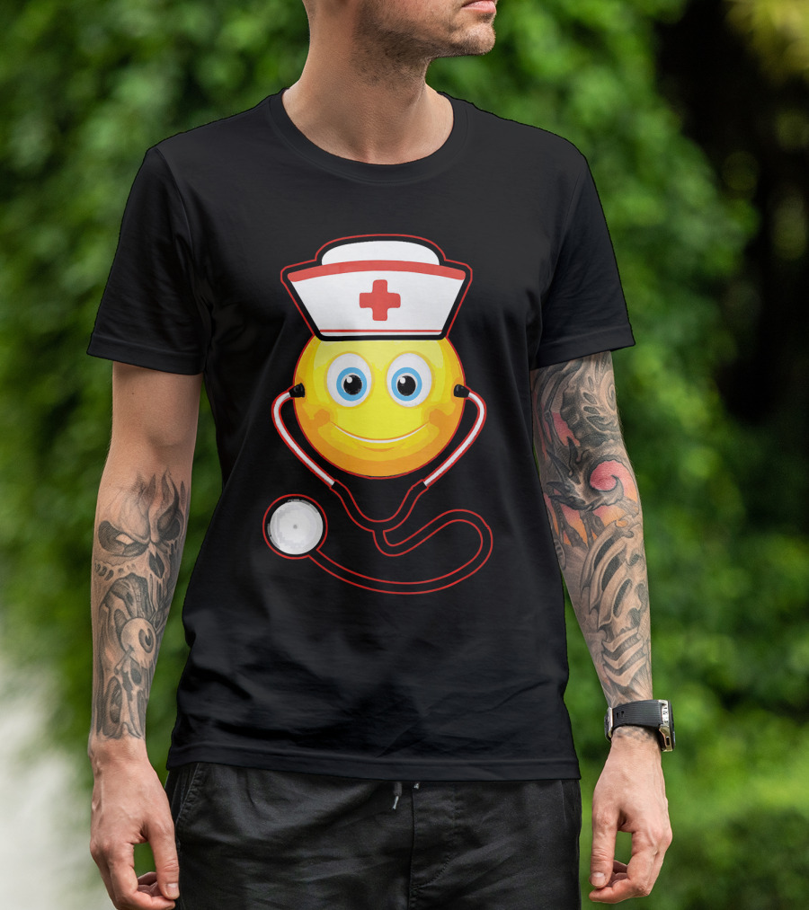 Smiley Nurse Stethoscope Halloween Girls T-Shirt