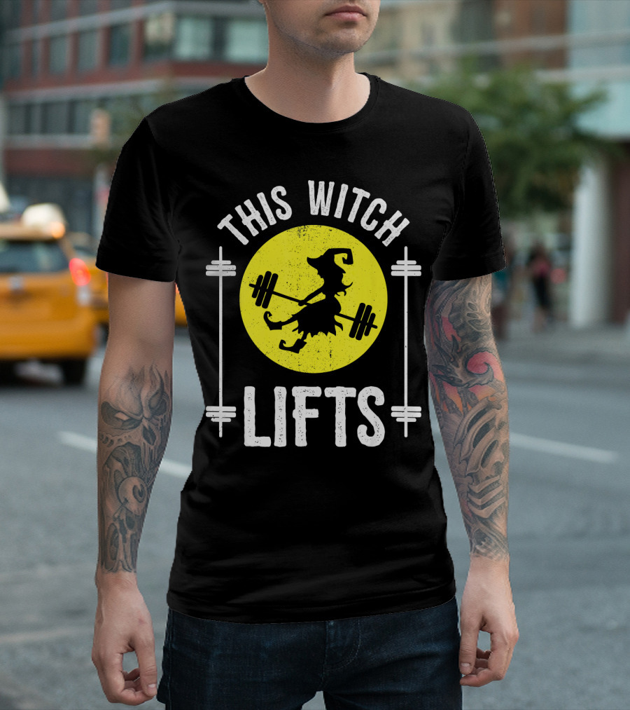 This Witch Lifts Halloween Fitness Barbell T-Shirt