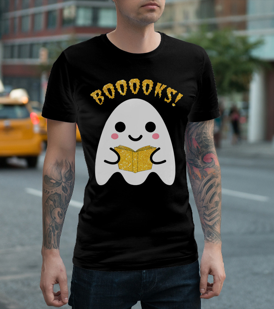 BOOOKS Ghost Reading Book Halloween Costume T-Shirt
