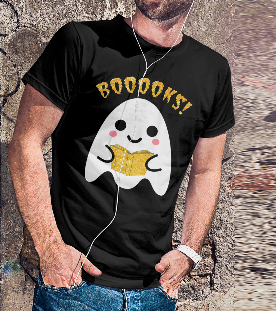 BOOOKS Ghost Reading Book Halloween Costume T-Shirt