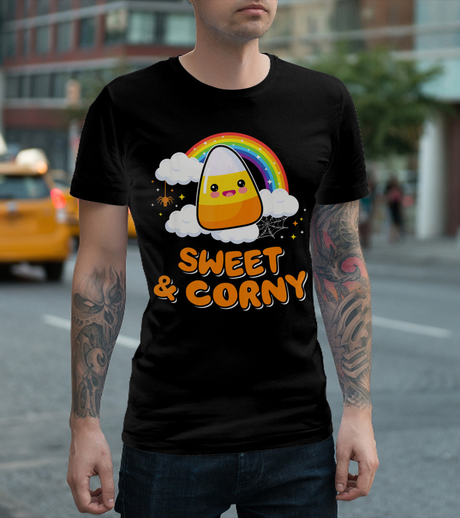 Sweet and Corny Cute Candy Corn Kawaii Halloween T-Shirt