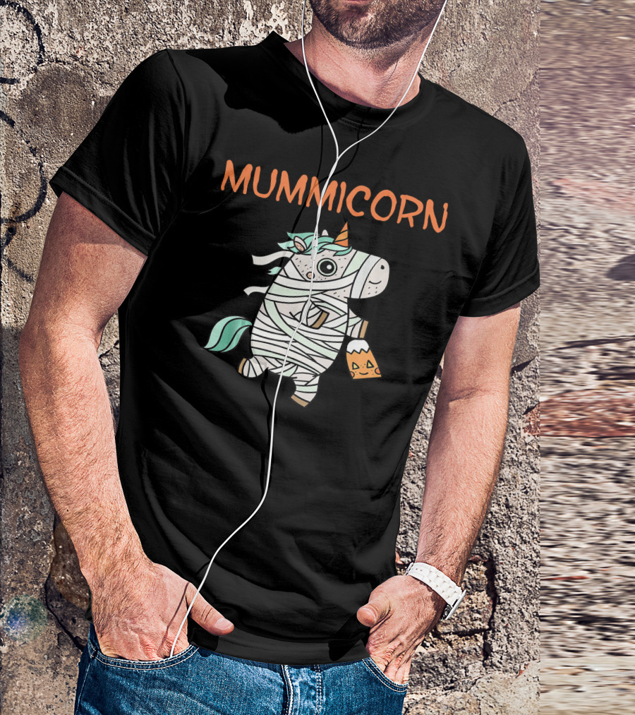 Mummicorn Funny Unicorn Mummy Halloween Candy Bag T-Shirt