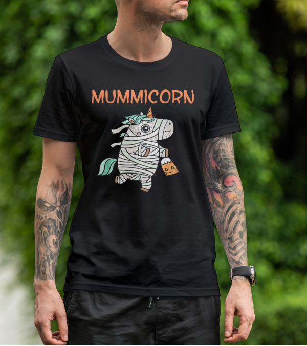 Mummicorn Funny Unicorn Mummy Halloween Candy Bag T-Shirt