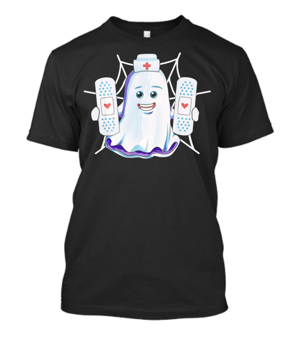 Ghost Nurse Holding Bandages With Hearts T-Shirt