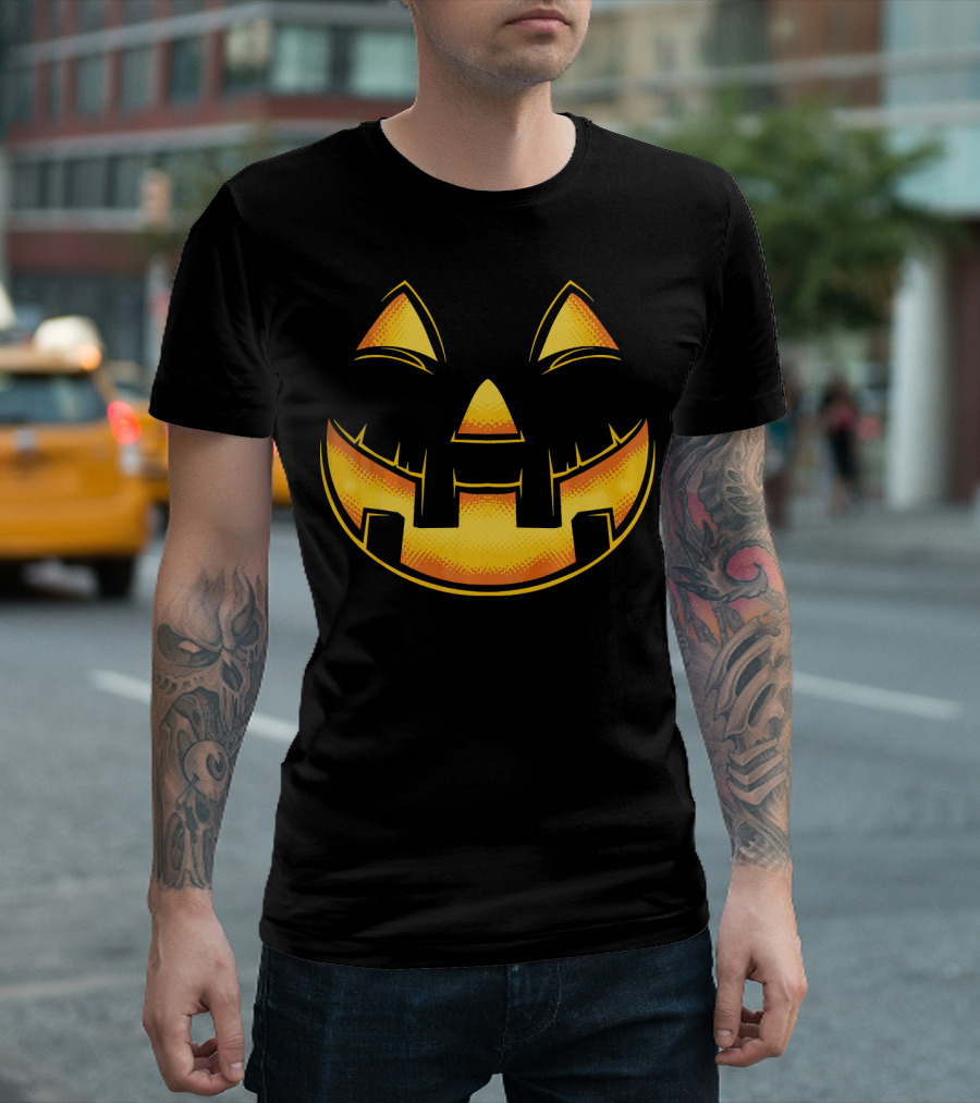 Funny Pumpkin Face Halloween Jack O Lantern T-Shirt