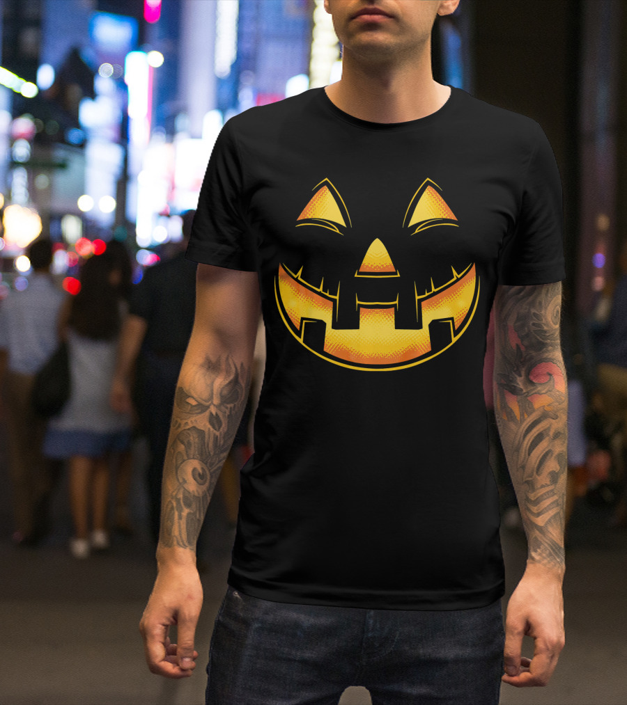 Funny Pumpkin Face Halloween Jack O Lantern T-Shirt