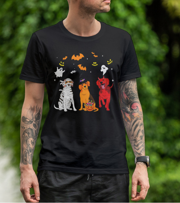 Halloween Beagle Dogs Mummy Witch Ghosts Bats T-Shirt