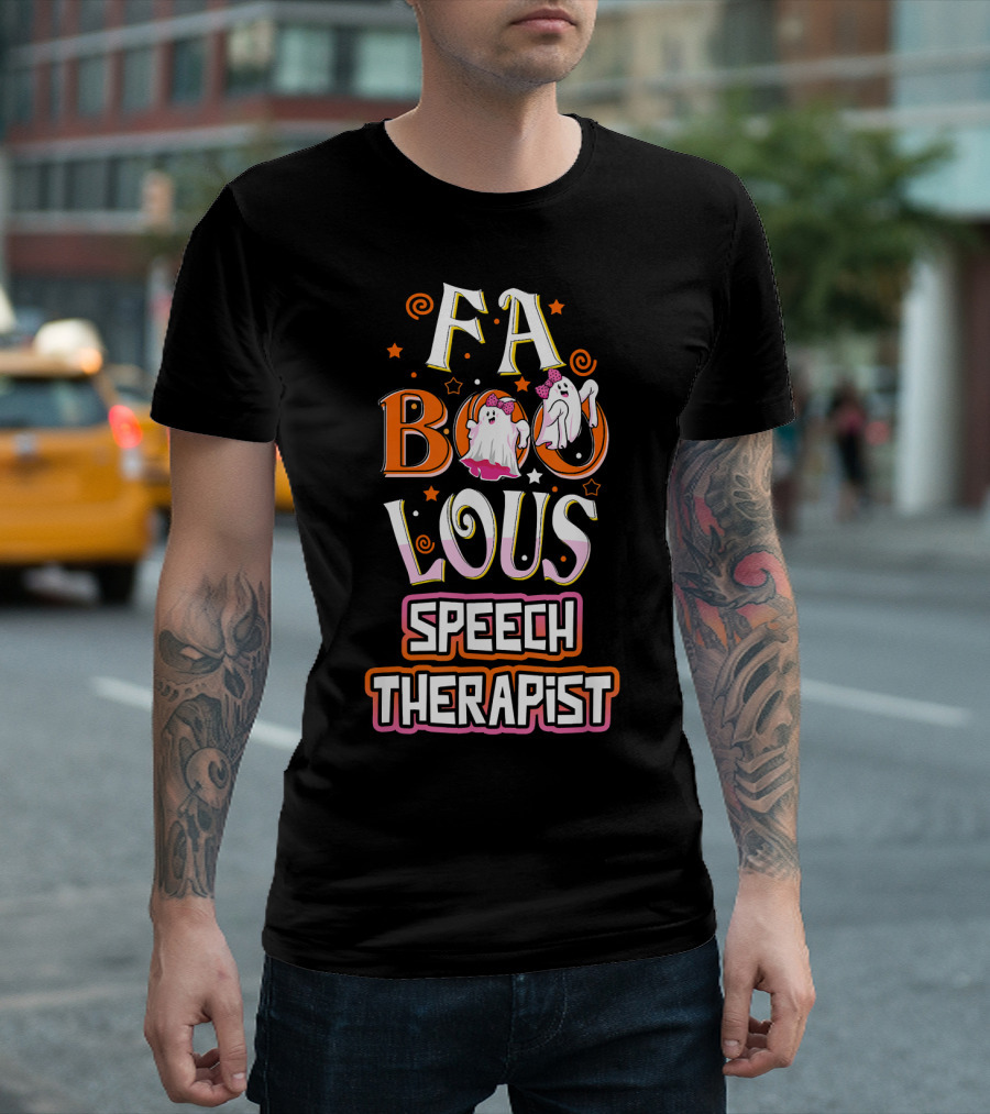 FA BOO Lous Speech Therapist Cute Ghosts T-Shirt